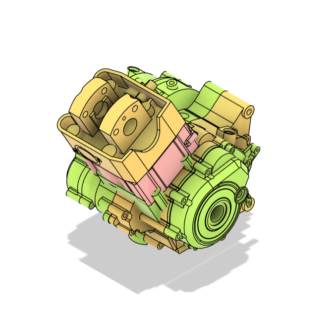 Reverse engineering and design of the Yamaha Exciter 155 engine for a larger cylinder.