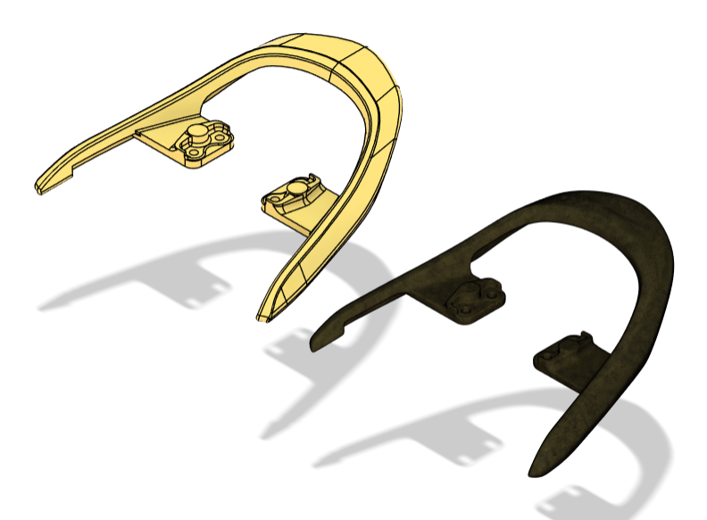 Reverse engineering of a motorcycle rear handrest.